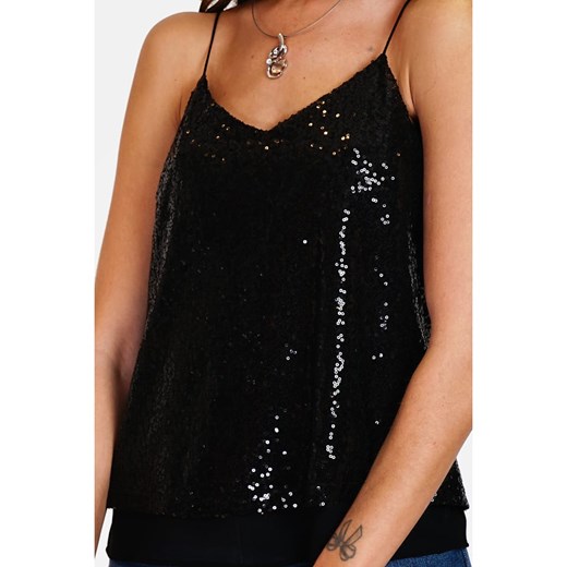 Bluzka damska ASSUILI z dekoltem w serek z aplikacją 