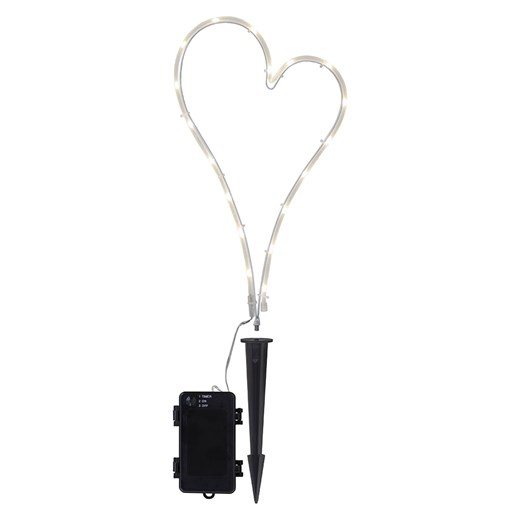STAR Trading Lampa ogrodowa LED &quot;Tuby - Heart&quot; w kolorze białym - wys. 39 cm ze sklepu Limango Polska w kategorii Oświetlenie ogrodowe - zdjęcie 174547740