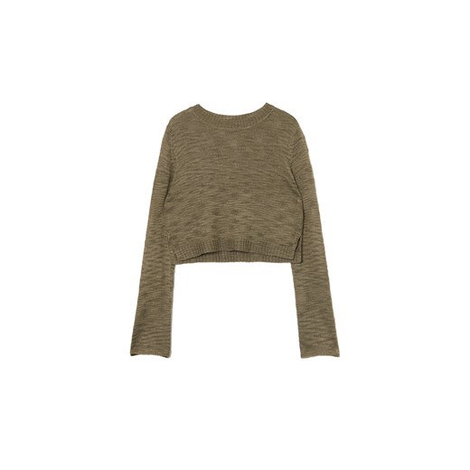 Cropp - Ciemnozielony krótki sweter - zielony Cropp S Cropp