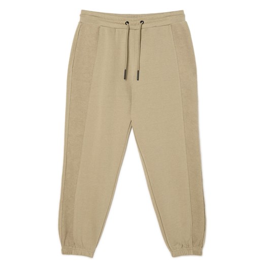 Cropp - Beżowe dresowe joggery - beżowy Cropp XL Cropp