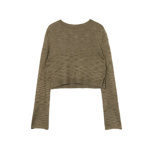 Cropp - Ciemnozielony krótki sweter - zielony Cropp S Cropp
