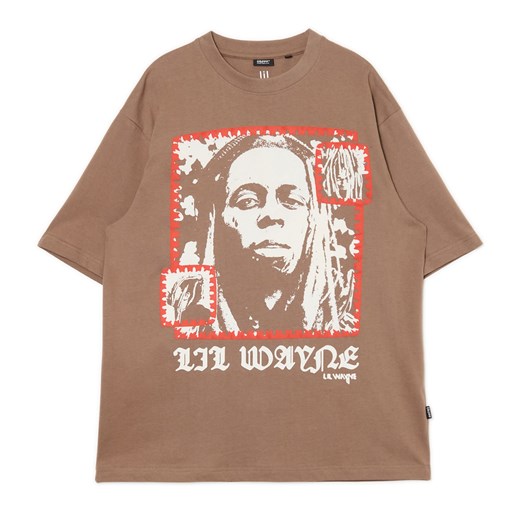 Cropp - Koszulka z nadrukiem Lil Wayne - beżowy Cropp XXL Cropp