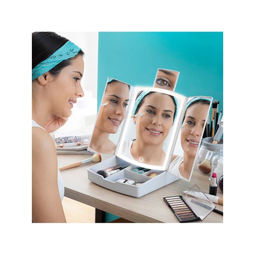 InnovaGoods Składane lusterko LED 3w1 - 38,5 x 33,5 x 29 cm ze sklepu Limango Polska w kategorii Lustra - zdjęcie 174549550