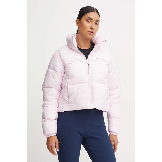 Columbia kurtka Puffect Colorblock damska kolor różowy zimowa 2088501 ze sklepu ANSWEAR.com w kategorii Kurtki damskie - zdjęcie 174552964