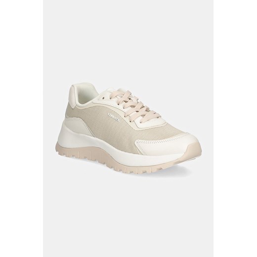 Calvin Klein sneakersy RUNNER LACE UP MESH MIX kolor beżowy HW0HW02221 ze sklepu ANSWEAR.com w kategorii Buty sportowe damskie - zdjęcie 174553094