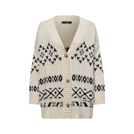 Weekend Max Mara Kardigan damski - Akacja Kobiety Bawełna beżowy wzorzysty ze sklepu vangraaf w kategorii Swetry damskie - zdjęcie 174555992