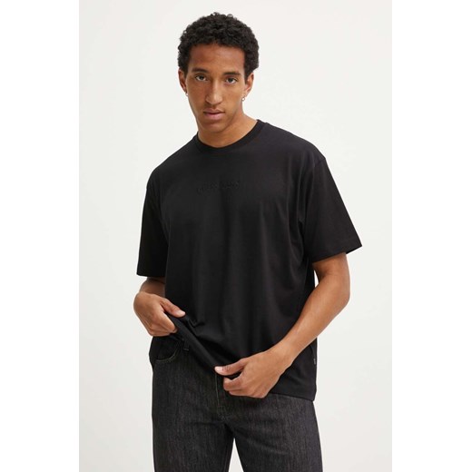Guess Jeans t-shirt bawełniany męski kolor czarny gładki M4YI44 K8FQ4 ze sklepu ANSWEAR.com w kategorii T-shirty męskie - zdjęcie 174557003