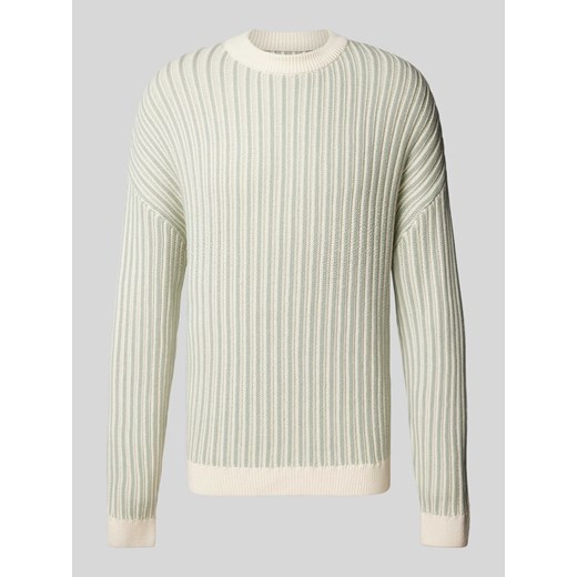 Sweter z dzianiny z okrągłym dekoltem ze sklepu Peek&Cloppenburg  w kategorii Swetry męskie - zdjęcie 174557113