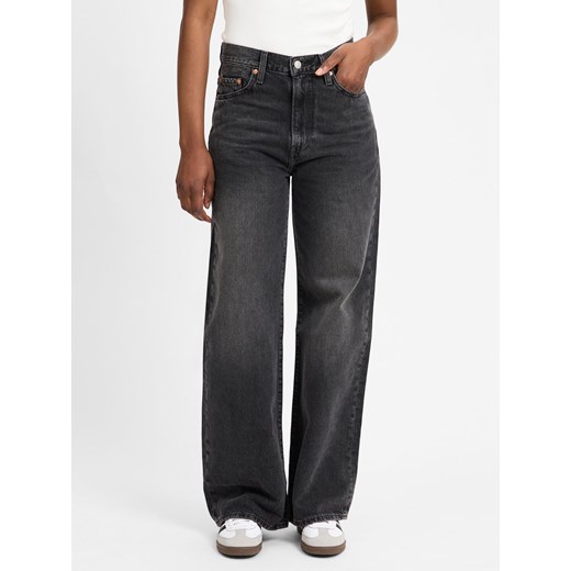 Levi's Dżinsy - Szeroka nogawka w prążki Kobiety Bawełna czarny jednolity ze sklepu vangraaf w kategorii Jeansy damskie - zdjęcie 174566343