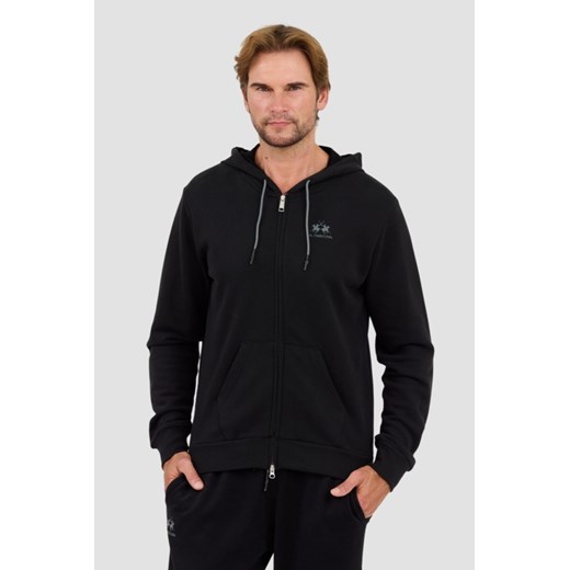 LA MARTINA Czarna bluza Hooded Cot, Rozmiar 3XL ze sklepu outfit.pl w kategorii Bluzy męskie - zdjęcie 174566871