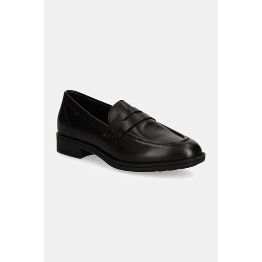 Geox mokasyny skórzane D JAYLON 2 damskie kolor czarny na płaskim obcasie D46QAB 00043 C9999 ze sklepu ANSWEAR.com w kategorii Mokasyny damskie - zdjęcie 174567563