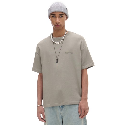 Cropp - T-shirt z napisami - zielony Cropp M Cropp
