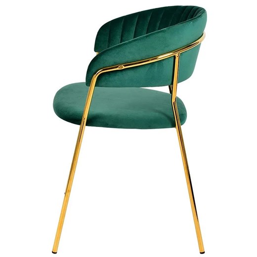 Ciemnozielone tapicerowane krzesło w stylu glamour- Piano 2X Elior One Size Edinos.pl