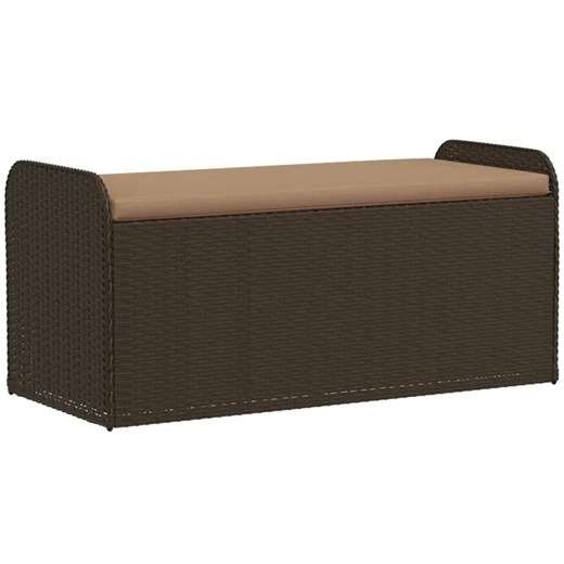 Brązowa skrzynia z siedziskiem do ogrodu F7-S27 ze sklepu Edinos.pl w kategorii Dom - zdjęcie 174569754