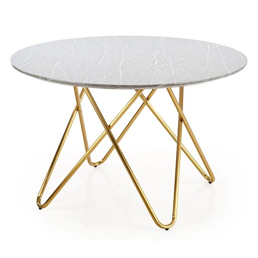 Okrągły stół glamour Holly - złoty Elior One Size Edinos.pl