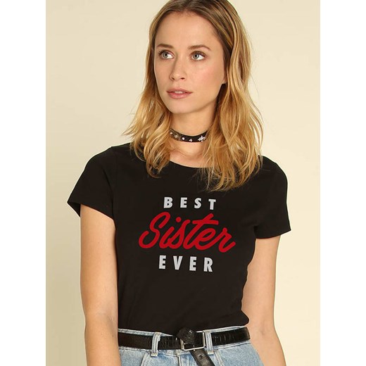 WOOOP Koszulka &quot;Best Sister Ever&quot; w kolorze czarnym ze sklepu Limango Polska w kategorii Bluzki damskie - zdjęcie 174570622