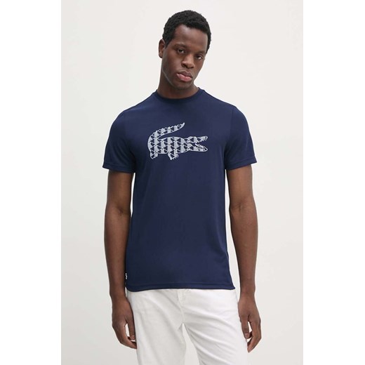 Lacoste t-shirt męski kolor granatowy z nadrukiem TH2623 ze sklepu ANSWEAR.com w kategorii T-shirty męskie - zdjęcie 174572133
