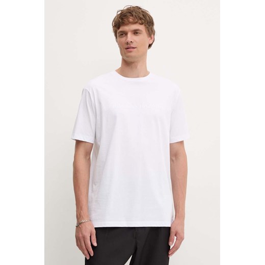 Bruuns Bazaar t-shirt bawełniany Gus kolor biały z aplikacją ze sklepu ANSWEAR.com w kategorii T-shirty męskie - zdjęcie 174572200