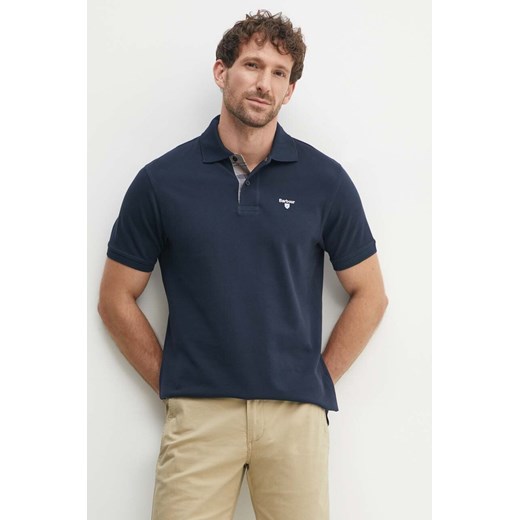 Barbour polo bawełniane Tartan Pique Polo kolor granatowy z aplikacją MML0012 Barbour XXL ANSWEAR.com wyprzedaż