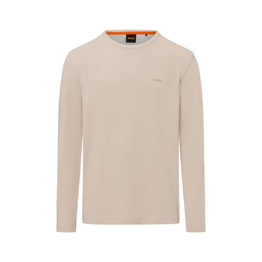 BOSS Orange Męska koszula z długim rękawem - Tempesto Mężczyźni beżowy jednolity ze sklepu vangraaf w kategorii T-shirty męskie - zdjęcie 174572532