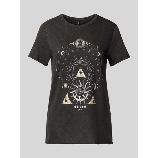 T-shirt z nadrukiem z motywem i napisem model ‘LUCY’ ze sklepu Peek&Cloppenburg  w kategorii Bluzki damskie - zdjęcie 174572762