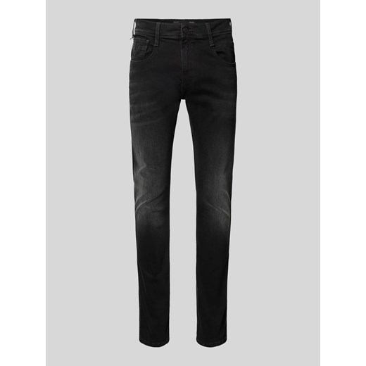 Jeansy o kroju slim fit z efektem znoszenia model ‘ANBASS’ ze sklepu Peek&Cloppenburg  w kategorii Jeansy męskie - zdjęcie 174573081