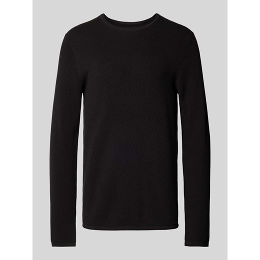 Sweter z dzianiny o kroju regular fit z fakturowanym wzorem ze sklepu Peek&Cloppenburg  w kategorii Swetry męskie - zdjęcie 174573213