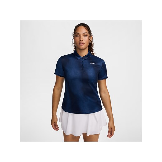 Damska koszulka polo do golfa z krótkim rękawem i nadrukiem Dri-FIT Nike Victory - Niebieski ze sklepu Nike poland w kategorii Bluzki damskie - zdjęcie 174573284