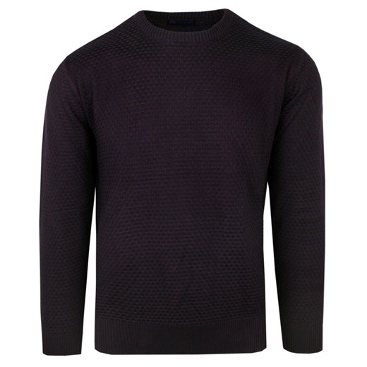 Sweter Bawełniany z Okrągłym Dekoltem (U-neck), Męski -DEVIR- Ciemne Bordo SWKOWdevirP106bordoU ze sklepu JegoSzafa.pl w kategorii Swetry męskie - zdjęcie 174575311