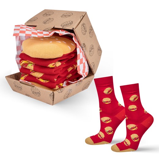 Skarpetki Damskie | Męskie SOXO Hamburger w pudełku ze sklepu Sklep SOXO w kategorii Skarpetki damskie - zdjęcie 174577304