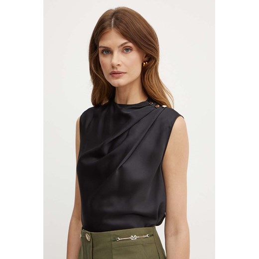 Marciano Guess bluzka JOSETTE damska kolor czarny gładka 4YGH04 9444Z ze sklepu ANSWEAR.com w kategorii Bluzki damskie - zdjęcie 174578670