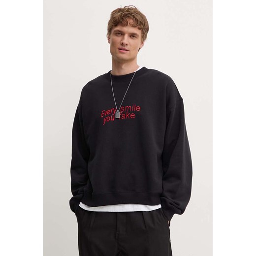MSGM bluza bawełniana męska kolor czarny z aplikacją 3740MM136.247795 ze sklepu ANSWEAR.com w kategorii Bluzy męskie - zdjęcie 174578684