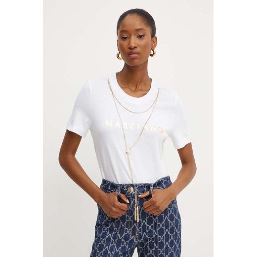 Marciano Guess t-shirt OLIVIA damski kolor biały 4YGI16 6138A ze sklepu ANSWEAR.com w kategorii Bluzki damskie - zdjęcie 174579223