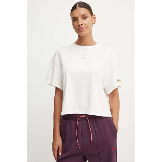 Columbia t-shirt Wallowa damski kolor beżowy 2090941 ze sklepu ANSWEAR.com w kategorii Bluzki damskie - zdjęcie 174579260