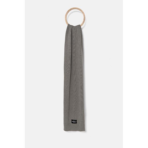 Calvin Klein Jeans szalik męski kolor szary z aplikacją K50K512457 ze sklepu ANSWEAR.com w kategorii Szaliki męskie - zdjęcie 174579831