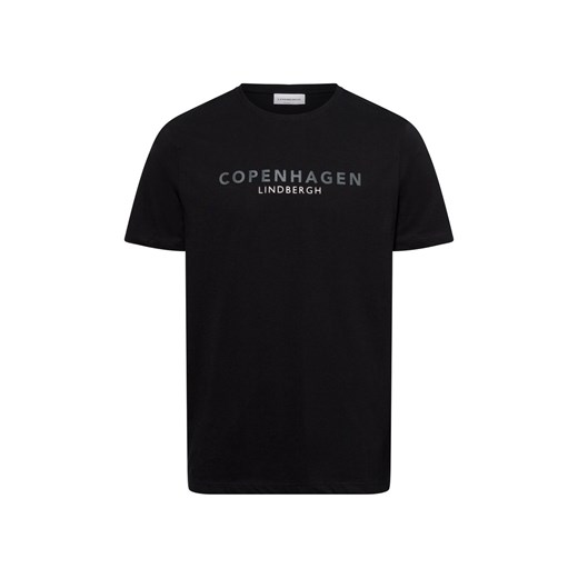 Lindbergh T-shirt męski Mężczyźni Bawełna czarny jednolity ze sklepu vangraaf w kategorii T-shirty męskie - zdjęcie 174579921
