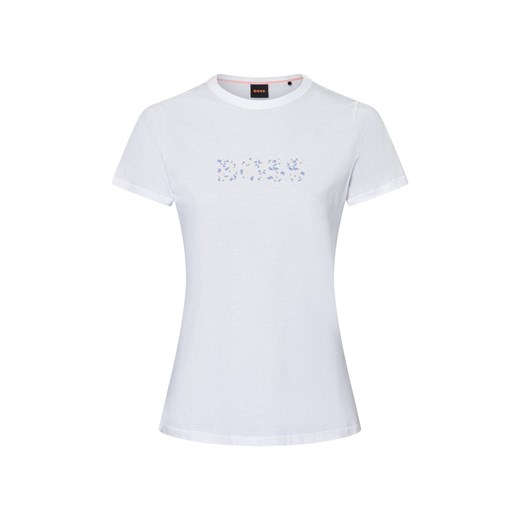 BOSS Orange Koszulka damska - C_Elogo_print6 Kobiety Bawełna biały nadruk ze sklepu vangraaf w kategorii Bluzki damskie - zdjęcie 174582622