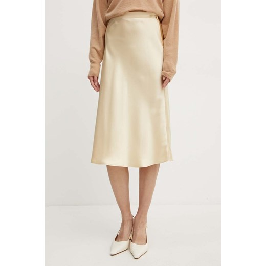Marciano Guess spódnica JOSETTE kolor beżowy midi rozkloszowana 4YGD03 7116A ze sklepu ANSWEAR.com w kategorii Spódnice - zdjęcie 174583902