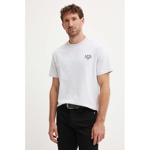 A.P.C. t-shirt bawełniany standard rue madame GOTS kolor szary z aplikacją COHBU.M26388 ze sklepu ANSWEAR.com w kategorii T-shirty męskie - zdjęcie 174584012