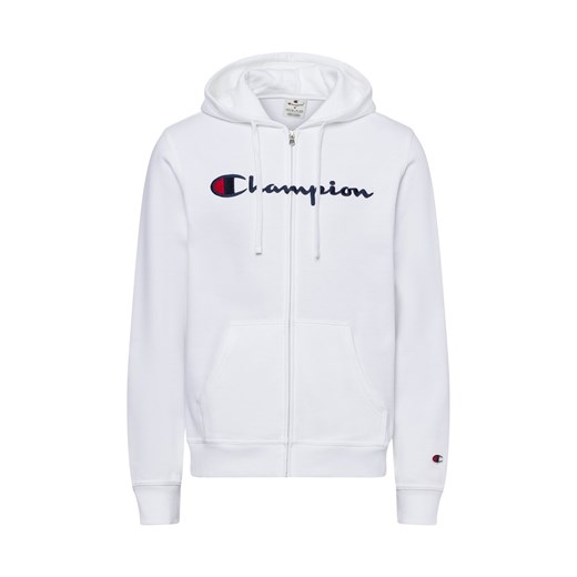 Champion Męska kurtka z kapturem Mężczyźni Bawełna biały jednolity ze sklepu vangraaf w kategorii Bluzy męskie - zdjęcie 174585733