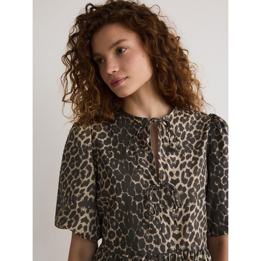 Reserved - Sukienka w zwierzęcy wzór - wielobarwny Reserved S Reserved