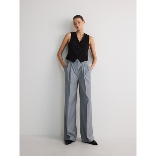 Reserved - Kamizelka z dodatkiem wiskozy - czarny Reserved XL Reserved