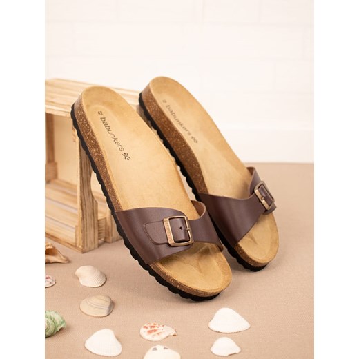 BABUNKERS Family Skórzane klapki w kolorze brązowym ze sklepu Limango Polska w kategorii Klapki męskie - zdjęcie 174586962