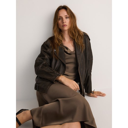 Reserved - Sukienka na ramiączkach - brązowy Reserved L Reserved