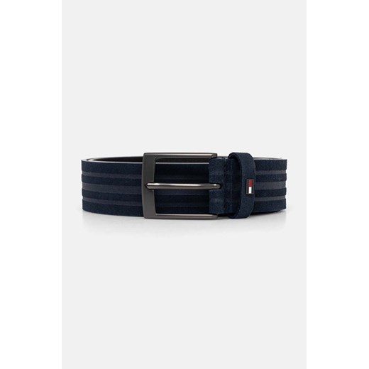 Tommy Hilfiger pasek skórzany męski kolor granatowy AM0AM12820 ze sklepu ANSWEAR.com w kategorii Paski męskie - zdjęcie 174589321