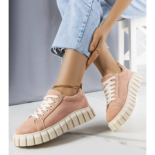 Różowe sneakersy na platformie Pamela ze sklepu gemre w kategorii Buty sportowe damskie - zdjęcie 174589370