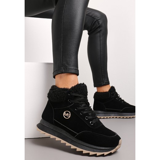 Czarne Zimowe Sneakersy ze Sztucznym Futerkiem Turelia ze sklepu renee.pl w kategorii Śniegowce damskie - zdjęcie 174590602