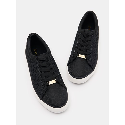 Trampki damskie czarne Mohito na lato sznurowane na płaskiej podeszwie 