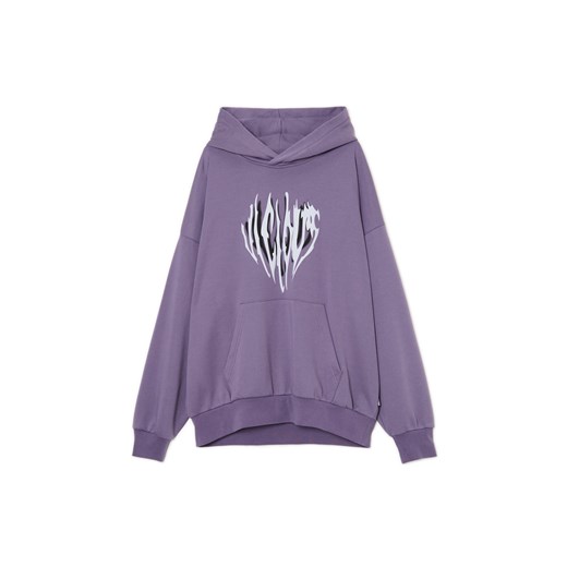 Cropp - Fioletowa bluza z kapturem - fioletowy Cropp L Cropp