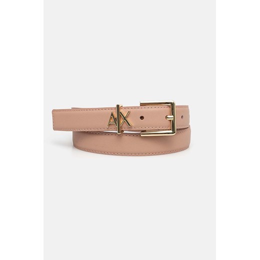 Armani Exchange pasek skórzany damski kolor różowy 941182 4R759 ze sklepu ANSWEAR.com w kategorii Paski damskie - zdjęcie 174593571